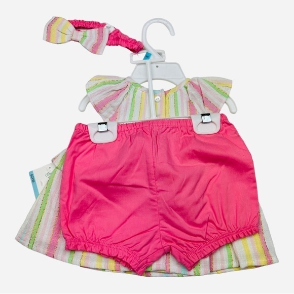Little Me Ruffle Shorts and Shirt Set Size 6 Months - Picture 2 of 5